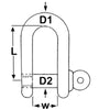 Proboat Standard Load Rated Stainless Steel D Shackles