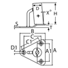 Proboat Angle Stainless Steel Stanchion Base Toe Rail 3-5