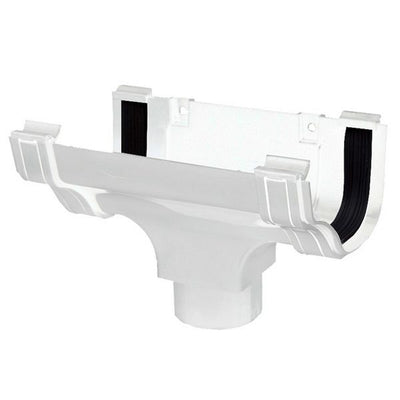 Polypipe Ogee Gutter Running Outlet White 115mm