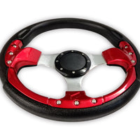 “Deluxe Sport” Sports Boat Steering Wheel BLACK and RED