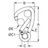 Kong Load Rated SS Carabiners Asymmetric with Eye