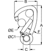 Kong Load Rated SS Carabiners Asymmetric no Eye