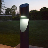 Eccentrica Black Angled Solar Pedestal Light Warm White