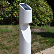 Eccentrica White Angled Solar Pedestal Light Warm White