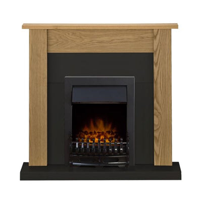 Southwold Black & Oak Fireplace with 1-2 kW Electric Fire