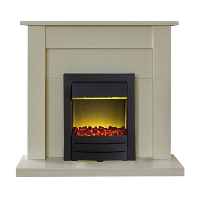 Sutton Fireplace with 1-2 kW Black Electric Fire (Reversible Back)
