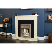 Sutton Fireplace with 1-2 kW Brushed Electric Fire (Reversible Back)