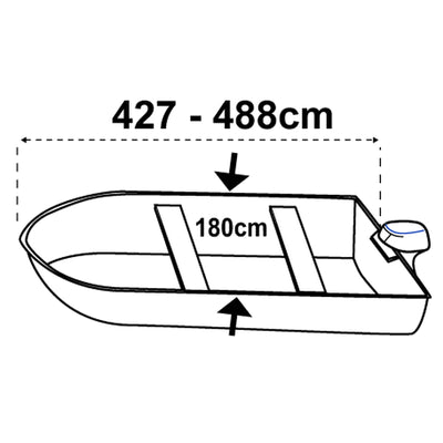 Boat Cover XXS 427-488cm W 180cm, Silver