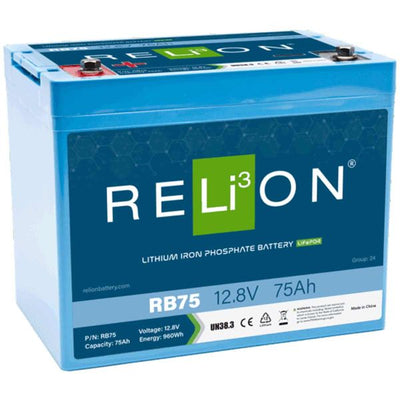 RELiON RB75 Lifepo4 Lithium Ion Battery (12V / 75Ah / 4SC)