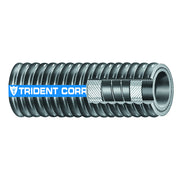 Corrugated Wire Helix Reinforced Wet Exhaust Hose Black with Blue Tracer ID 38mm 1½" 3.81m