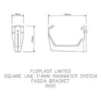 Floplast Square Line Fascia Bracket White 114mm