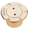 "WATER" deck filler     Polished brass