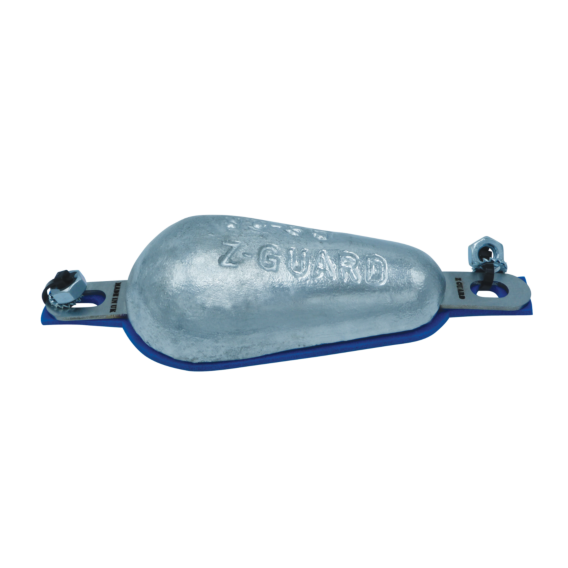 Aluminium Pear shaped Hull Anode 0.86 Kgs Nominal Net Weight Kit