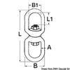 Swivel, double-eye AISI 316 16 mm