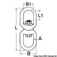 Swivel, double-eye AISI 316 16 mm