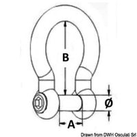 Bow shackle AISI 316 6 mm