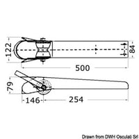 Satin SS bow roller 500 mm