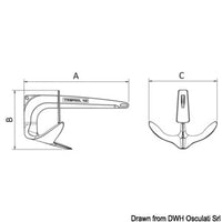 Trefoil SS anchor w/anti-water plate