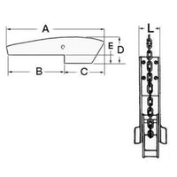 Hinged bow roller with fairlead up to 20 kg