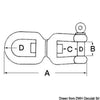 Eyelet/shackle swivel AISI 316 5 mm