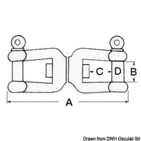 Shackle/shackle swivel AISI 316 8 mm