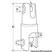 Mega anchor connection AISI 316 14/16 mm