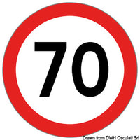 Type-approved self-adhesive speed disc 70 Km/h