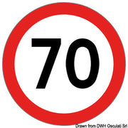 Type-approved self-adhesive speed disc 70 Km/h
