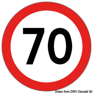 Type-approved self-adhesive speed disc 70 Km/h