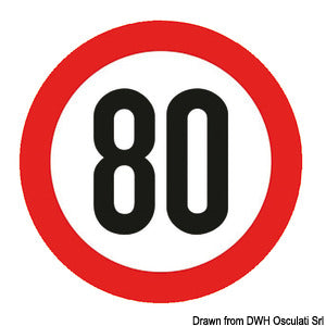 Type-approved self-adhesive speed disc 80 Km/h