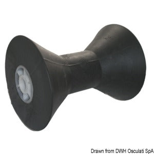 Central roller, black 205 mm Ø hole 21 mm