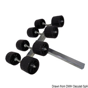 Raised side swinging roller