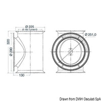 LEWMAR tunnel for stern thruster Ø 185 mm