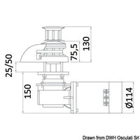 Italwinch Smart windlass 700 W 12 V - 8 mm gypsy, w/drum