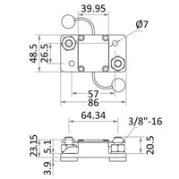 Watertight circuit breaker automatic reset 120 A