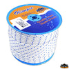 Double braided polyester rope for anchor white color blue tracer thread diameter 4 mm - Ø mm 4 - Coil 1,860 kg - Breaking load 350 kg [T1004010]