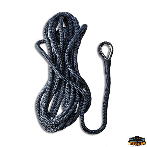 Double braided spliced mooring rope high tenacity blue color Trem F4720213