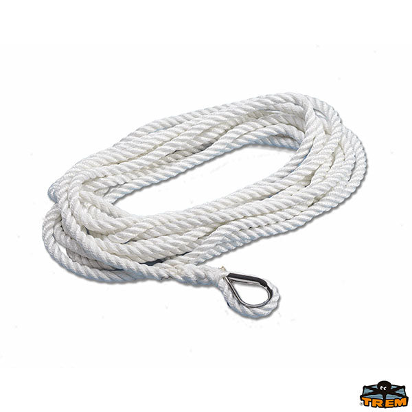 Spliced mooring rope high tenacity white colour Trem T5010206