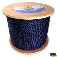 3-strand high tenacity polyester blue rope diameter 12 mm - Ø mm 12 - Coil 18.5 kg - Breaking load 1660 kg - ColorBlue [T5112075]