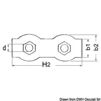SS double clamp 5 mm