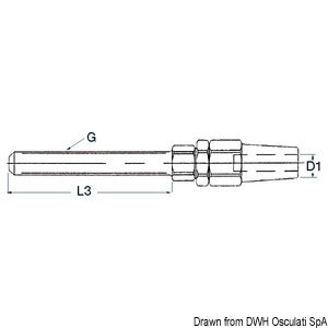 SS terminal for tensioners Ø 8 mm