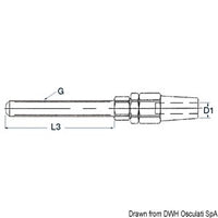SS terminal for tensioners Ø 5 mm