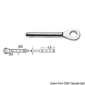 Eyelet terminal AISI 316 Ø 2.5 mm