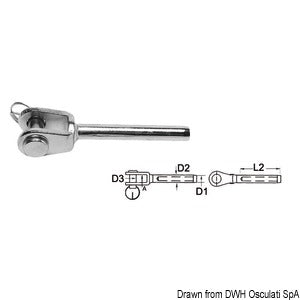 Fork terminal AISI 316 Ø 6 mm