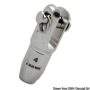 Fork terminal for textile rig Ø 6 mm