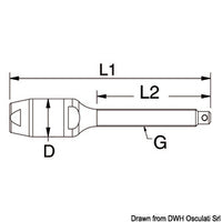 Threaded terminal for Ø 5 mm rope