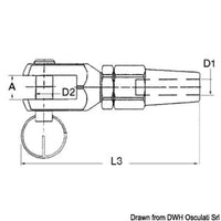 SS fork terminal Ø 4 mm