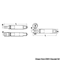 Eyelet terminal AISI 316 for Parafil cable Ø 7 mm