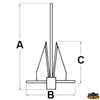 Danforth anchor weight 12 kg - A mm 800 - B mm 600 - Cmm 550 [N1200012]