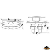 Retractable cleat 155 mm - A mm 155 - B mm 140 - C mm 37 - D mm12 - And mm								

								70 - F mm 60 [N3153150]